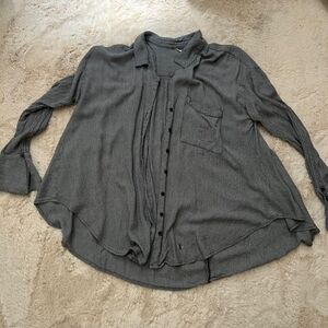 Free People Heathered Gray Knit Top